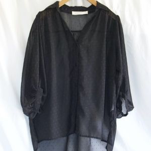 MINKPINK Black Sheer Oversized Button-down